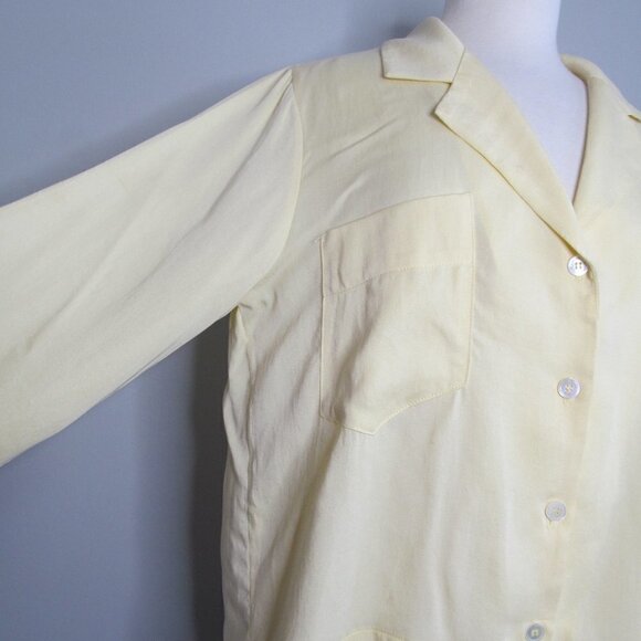 Secular Lab Revolve Button Up Yellow Blouse Shirt - Picture 6 of 14